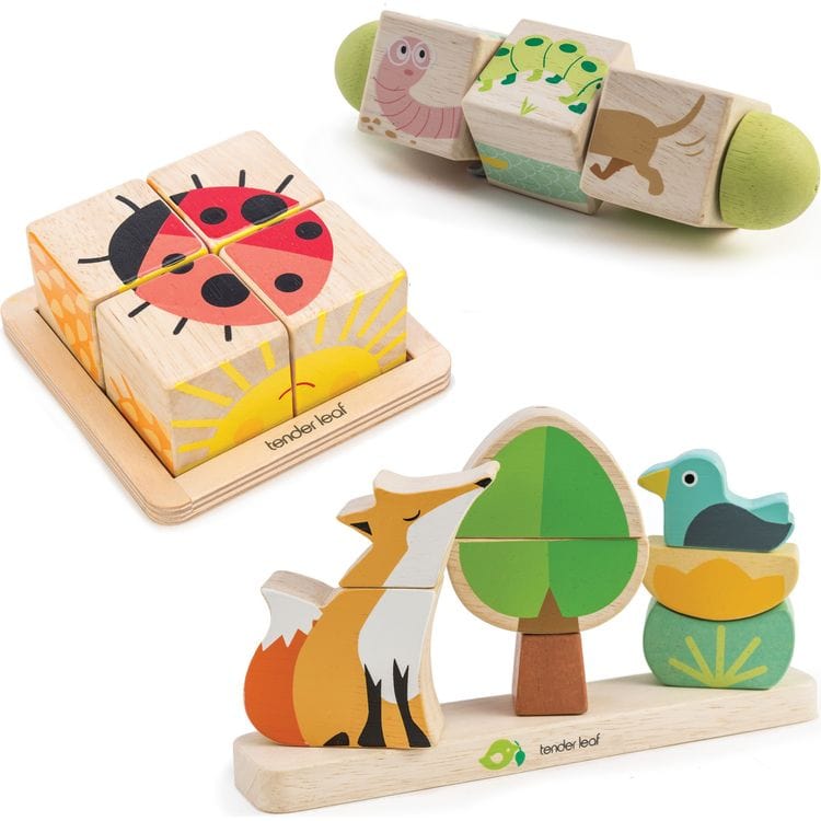 Tender Leaf Toys - Infant Blocks Collection of Wood Toys - Preschool