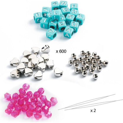 Djeco - Jewelry Making Alphabet Beads - Silver - Creativity