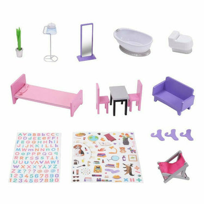 Teamson Kids - Kids Dreamland Sunset 3-Level Dollhouse Set for 12" Dolls - Preschool