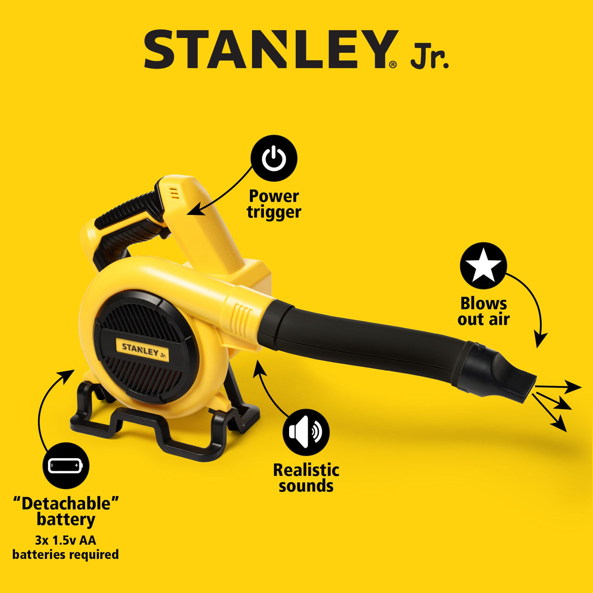 Stanley Jr. - Kids Leaf Blower - Battery Operated Toy Leaf Blower for Kids - Preschool