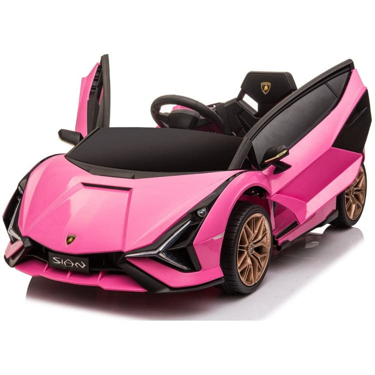 Best Ride on Cars - Lamborghini Sian 12V Ride On Car - Pink - Outdoor