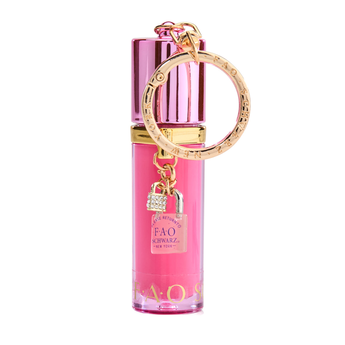 FAO Schwarz - Lip Gloss Keychain – Bubble Gum - Fashion Activity and Roleplay