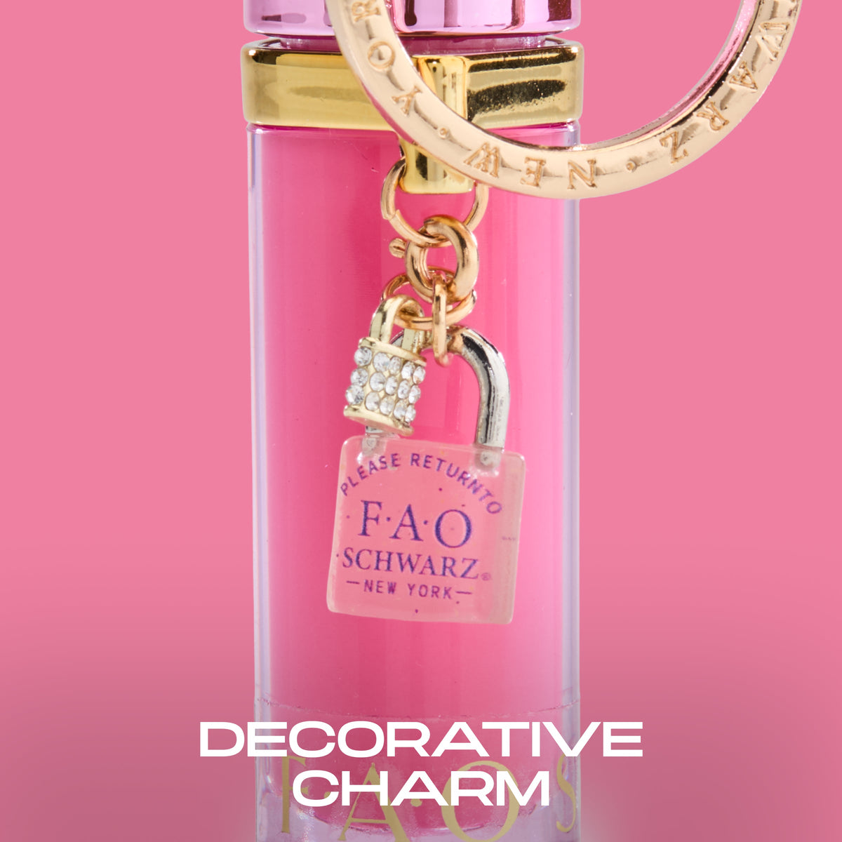 FAO Schwarz - Lip Gloss Keychain – Bubble Gum - Fashion Activity and Roleplay