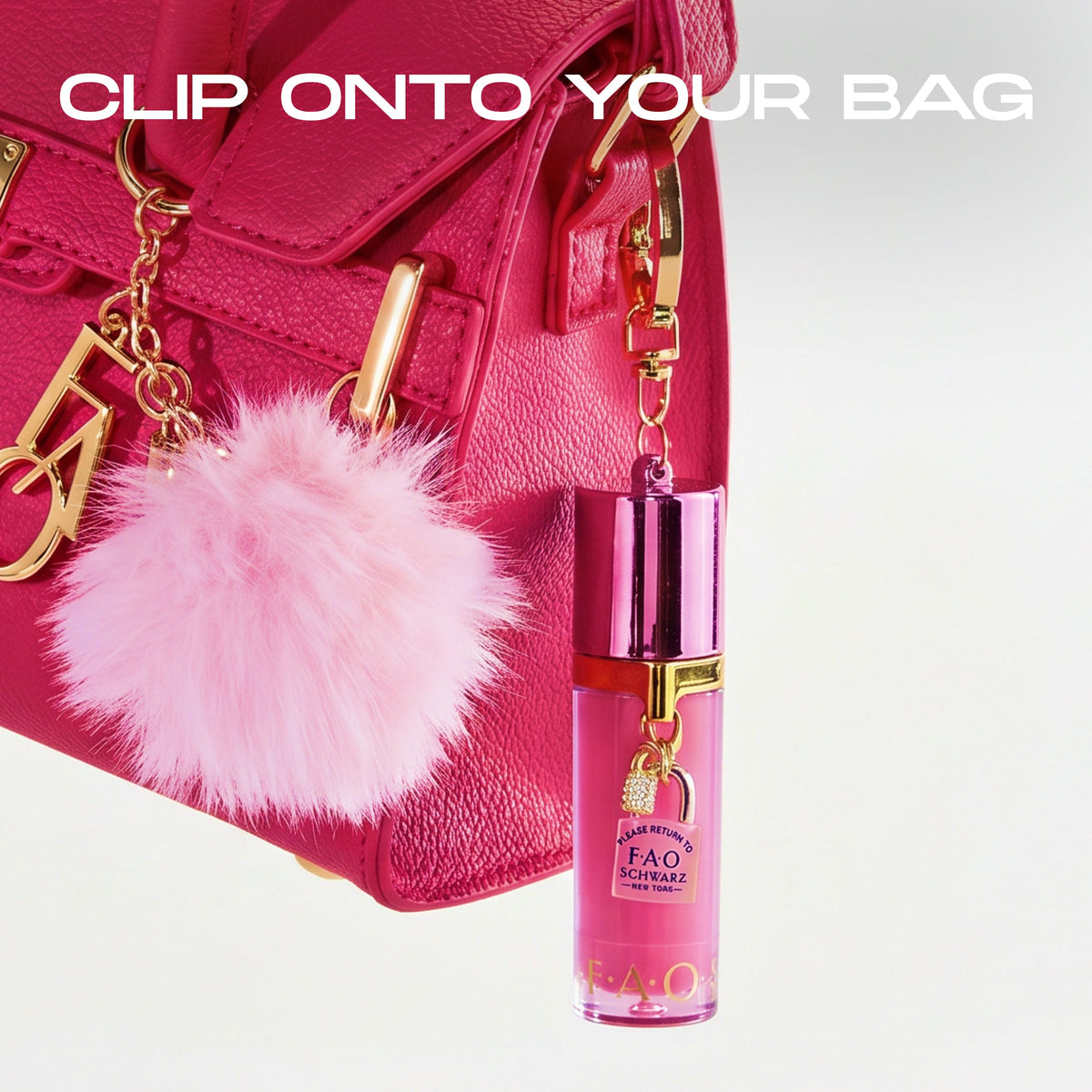 FAO Schwarz - Lip Gloss Keychain – Bubble Gum - Fashion Activity and Roleplay
