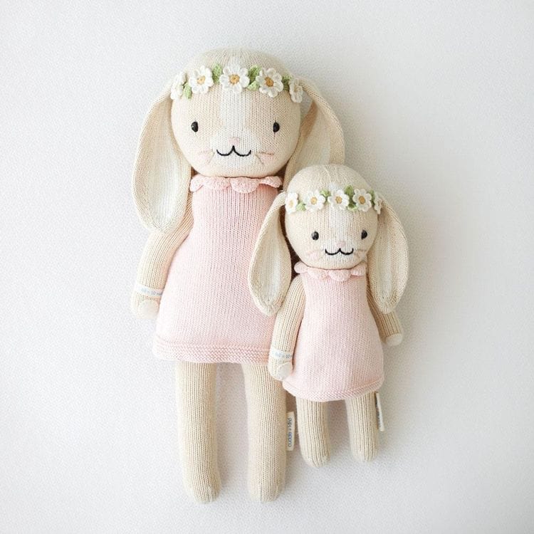 Cuddle And Kind - Little 13" Hannah the Bunny (Blush) Hand-Knit Doll - Plush