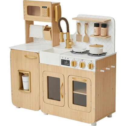 Teamson Kids - Little Chef Cyprus Play Kitchen with 14-Piece Accessory Set - Preschool