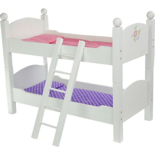 Teamson Kids - Little Princess 18" Doll Double Bunk Bed - Grey - Dolls