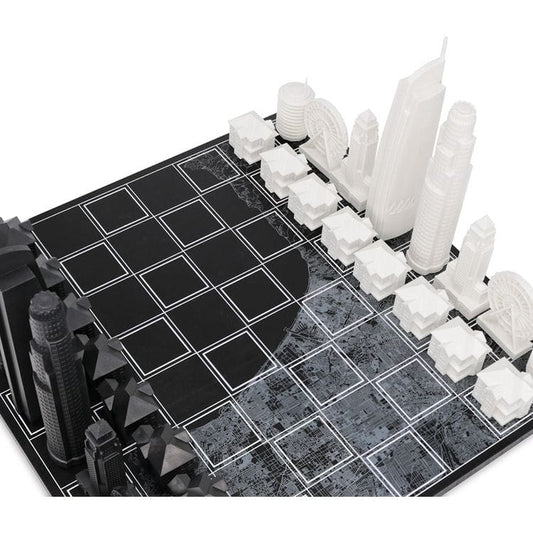Skyline Chess - Los Angeles Edition Acrylic Chess Set with Wood Map Board - Games