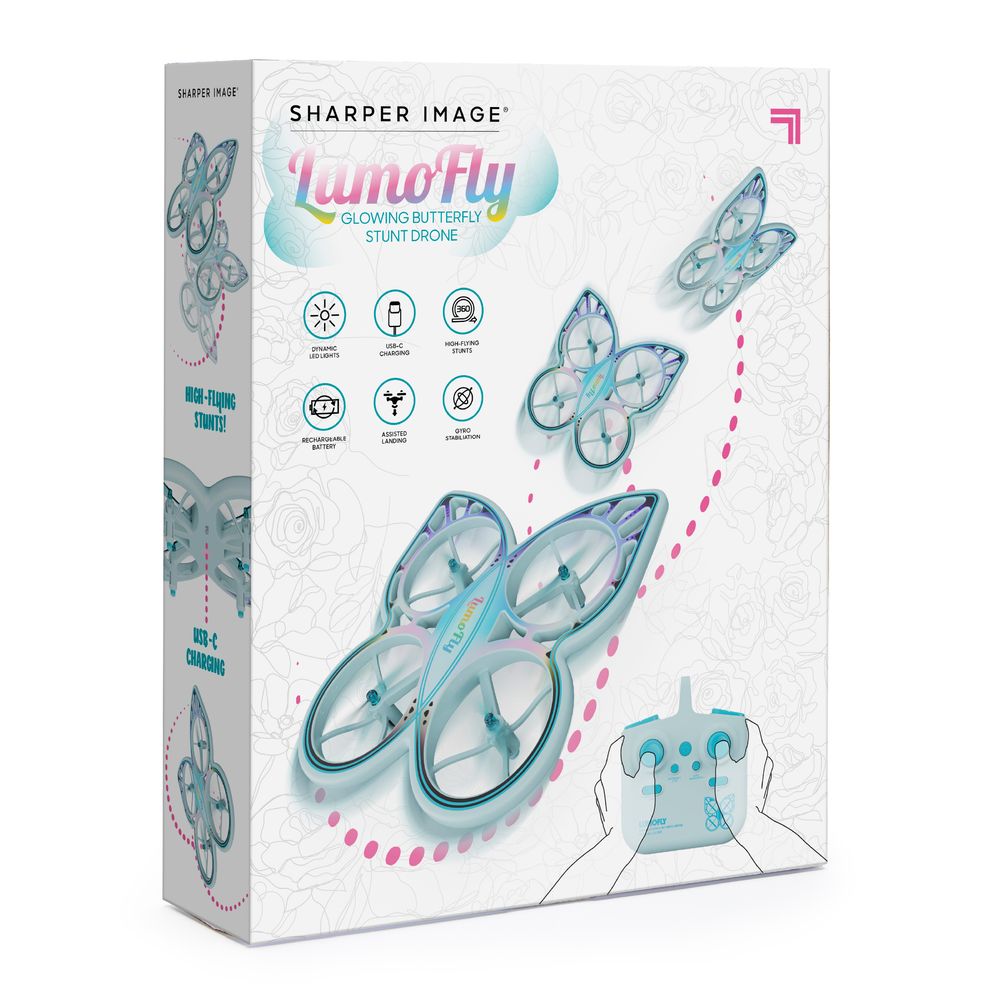 Sharper Image - Lumofly Glowing Butterfly Stunt Drone - Vehicles