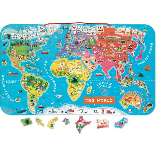 Janod - Magnetic World Map Puzzle - Puzzles