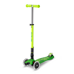 Micro Kickboard - Maxi Deluxe Foldable LED Neon Scooter - Parrot Green - Outdoor