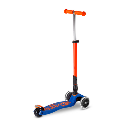 Micro Kickboard - Maxi Deluxe Foldable Neon LED Scooter - Blaze Orange - Outdoor