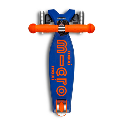 Micro Kickboard - Maxi Deluxe Foldable Neon LED Scooter - Blaze Orange - Outdoor