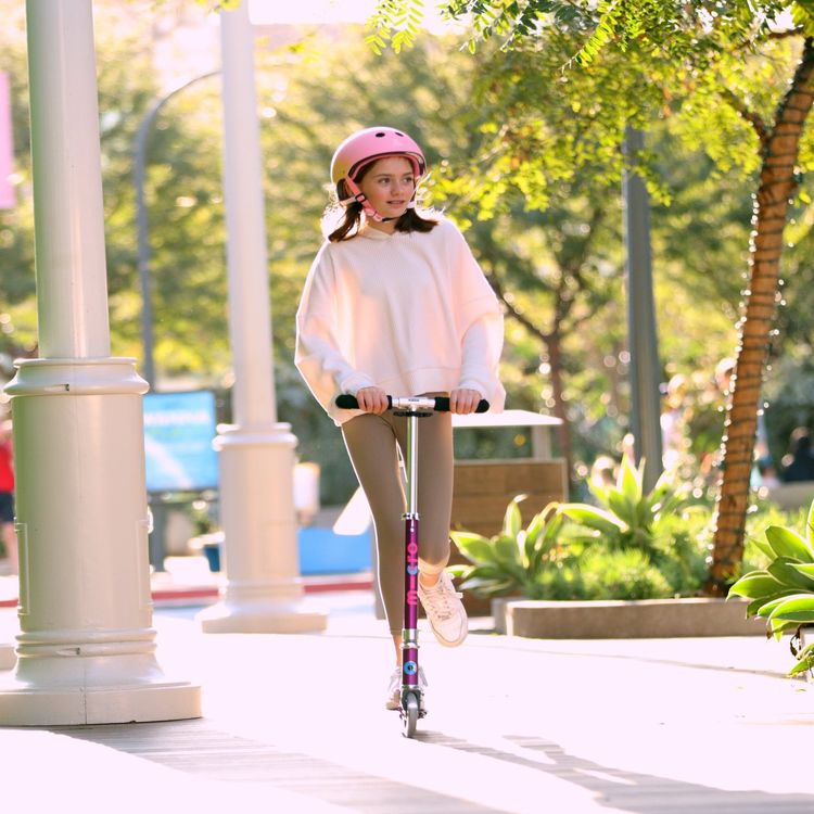 Micro Kickboard - Micro Sprite LED Scooter - Purple Stripe - Outdoor