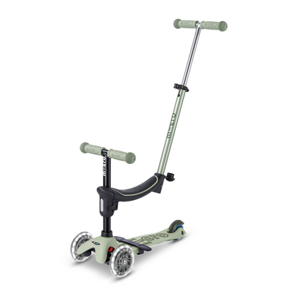 Micro Kickboard - Mini Deluxe Rock & Go LED Scooter - Olive Sage - Outdoor