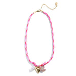 Minibar by BaubleBar - Minibar Paracord Necklace - Pink Hearts - Trend Accessories