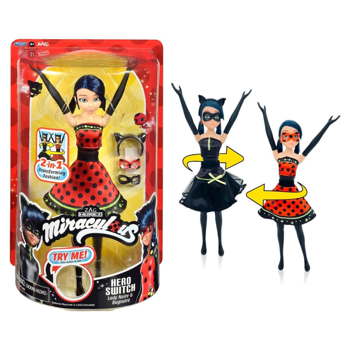 Miraculous - Miraculous Ladybug Hero Switch Transformation Doll 10" - Preschool