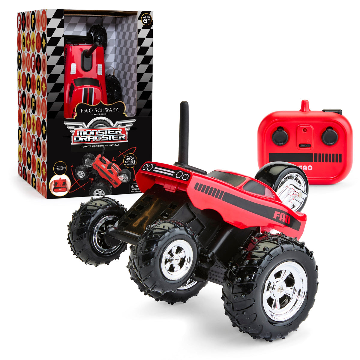 FAO Schwarz - Monster Dragster Remote Control Stunt Car - Vehicles