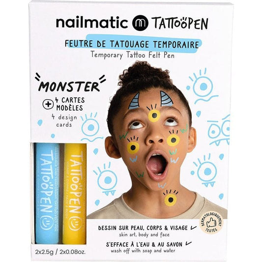 Nailmatic - Monster Tattoo Pen Set for Kids - Trend Accessories