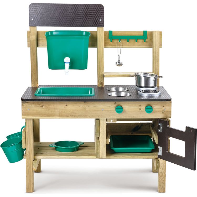 Hape - Mud Kitchen Wooden Toy Playset with Accessories - Preschool