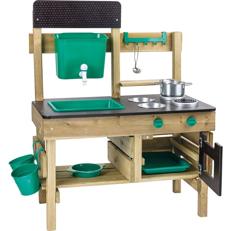 Hape - Mud Kitchen Wooden Toy Playset with Accessories - Preschool