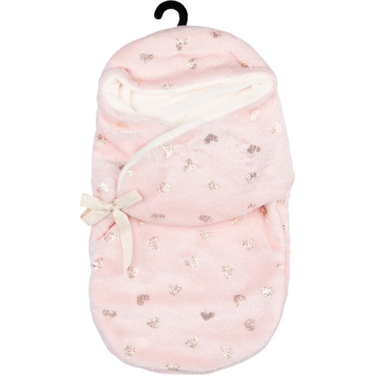 FAO Schwarz - My FAO Doll Swaddle - Pink With Gold Hearts - My FAO Doll