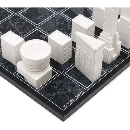 Skyline Chess - New York City Edition Acrylic Chess Set with Wood Map Board - Games
