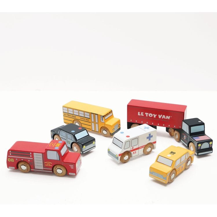 Le Toy Van - New York Wood Toy Car Set - 7 Piece - Preschool