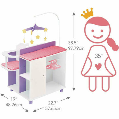 Teamson Kids - Olivia's Little World - Little Princess Baby Doll Changing Station with Storage - Dolls