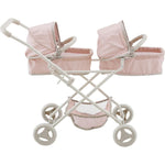 Teamson Kids - Olivia's Little World Polka Dot Princess Baby Doll Twin Bassinet Stroller - Dolls