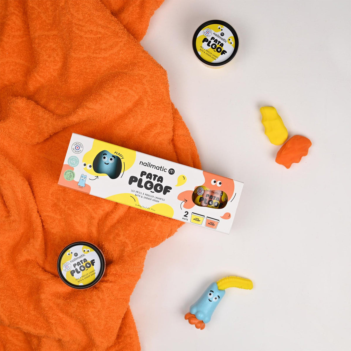 Nailmatic - Pataploof Ploofy - Bath Dough Set of 2 in Yellow + Orange - Trend Accessories
