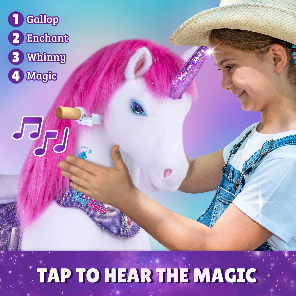 PonyCycle, Inc. - Pink Unicorn Model Y Ride on Toy - 4-7 Years - Outdoor
