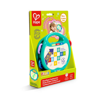Hape - Pixel Beat Tambourine Toy - Preschool