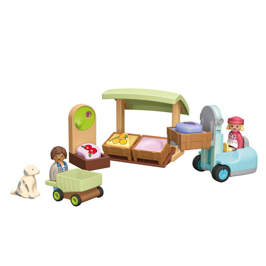 Playmobil - Playmobil Junior: Organic Market Stall & Forklift - Preschool