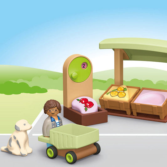 Playmobil - Playmobil Junior: Organic Market Stall & Forklift - Preschool