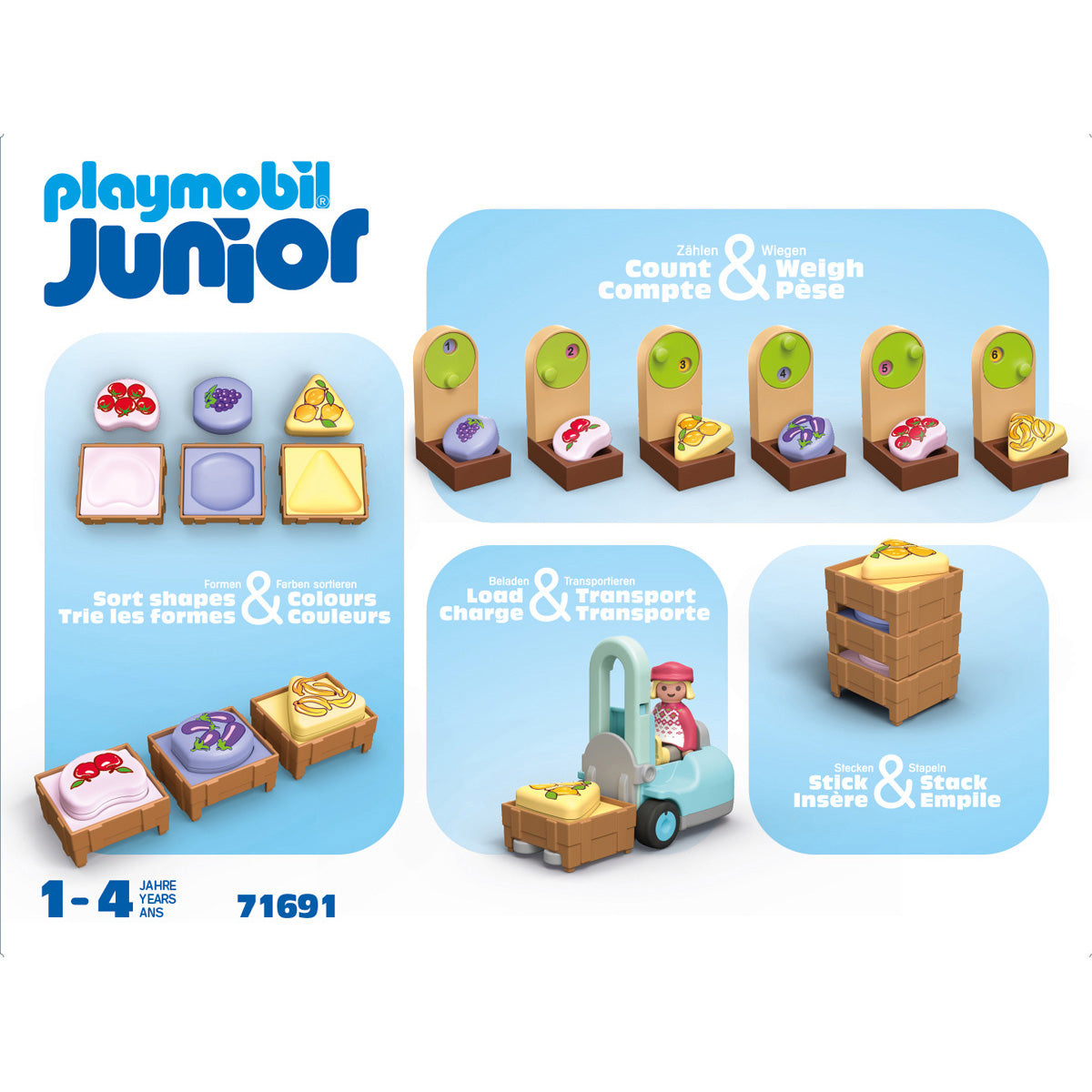 Playmobil - Playmobil Junior: Organic Market Stall & Forklift - Preschool