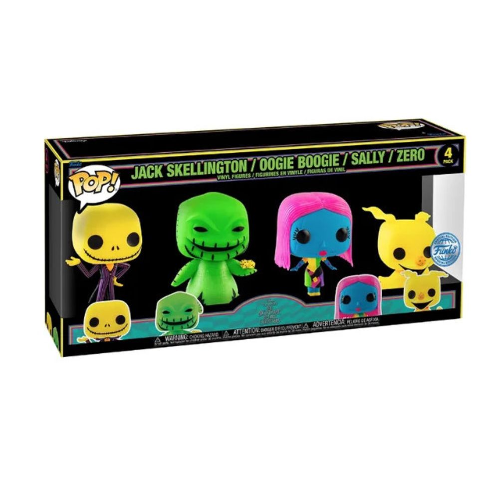 Funko - Pop! Disney: The Nightmare Before Christmas Black Light 4-Pack - World of Funko