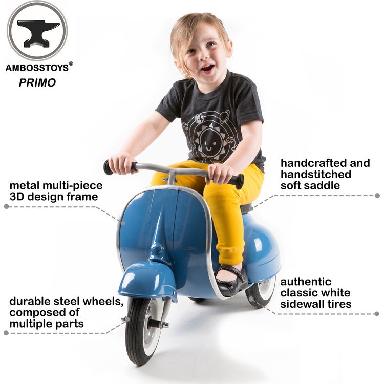 Ambosstoys - Primo Classic Ride-On Scooter - Blue - Preschool