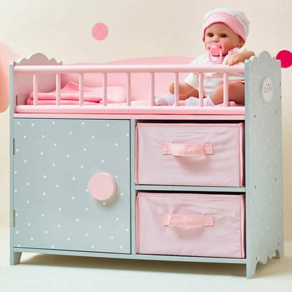 Teamson Kids - Princess Baby Doll Crib with Cabinet and Cubby - Dolls
