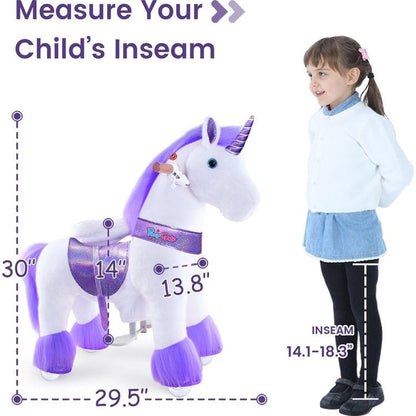 PonyCycle, Inc. - Purple Model U Ride-On Unicorn- 3-4 Years - Plush