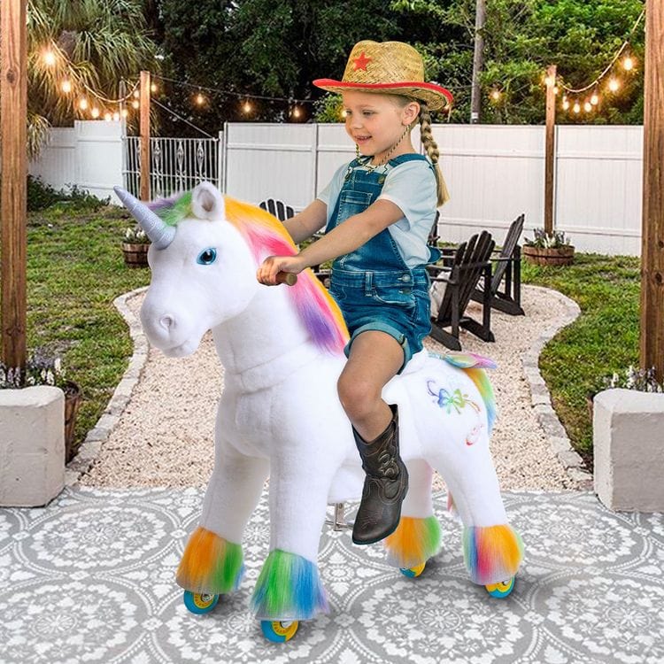 PonyCycle, Inc. - Rainbow Model X Ride-On Unicorn - 4-7 Years - Outdoor