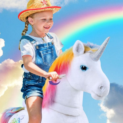PonyCycle, Inc. - Rainbow Model X Ride-On Unicorn - 4-7 Years - Outdoor