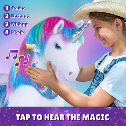 PonyCycle, Inc. - Rainbow Unicorn Model Y Ride on Toy - 4-7 Years - Outdoor