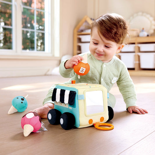 Hape - Sensory Scoop Ice Cream Truck Activity Cube - Infants
