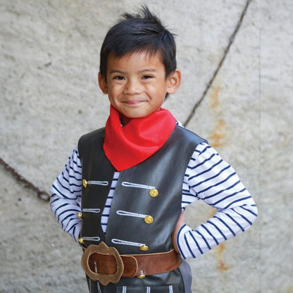 Great Pretenders - Skully Pirate Vest, Belt & Scarf- Size 3-4 Years - Dress up