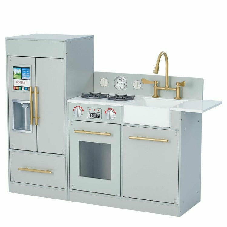 Teamson Kids - Teamson Kids Little Chef Charlotte Modern Modular Wooden Play Kitchen, Grey/Gold - Preschool