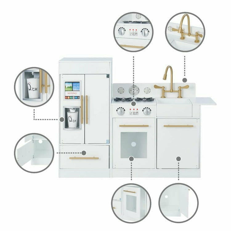 Teamson Kids - Teamson Kids Little Chef Charlotte Modern Modular Wooden Play Kitchen, White - Preschool