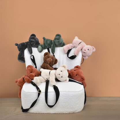 DouDou - Teddy Bear Plush Backpack - Rose - Plush
