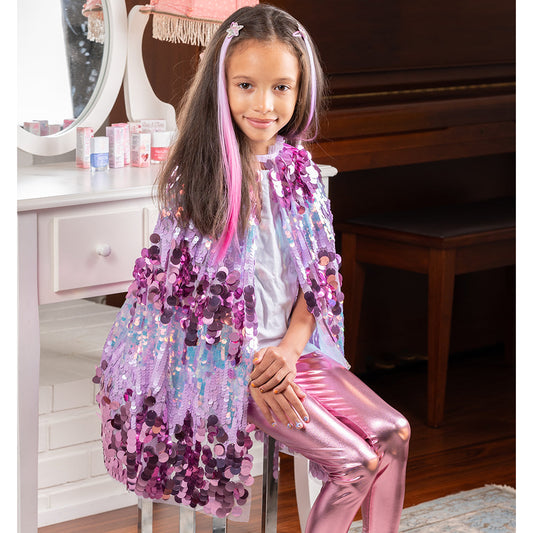 Great Pretenders - The 5th Avenue Purple Pailette Cape - Size 4-6 Years - Dress up