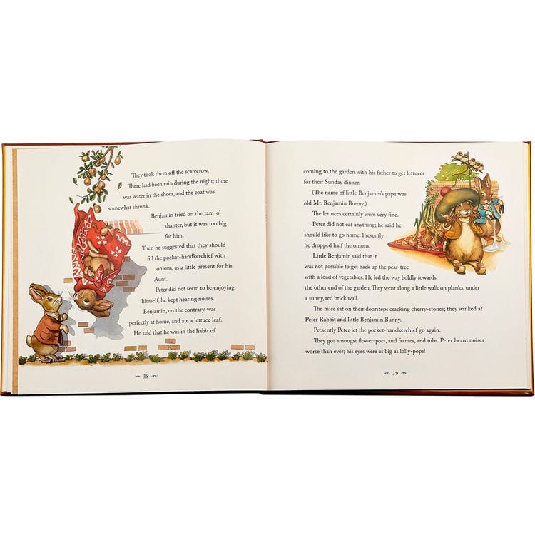 Graphic Image - "The Classic Tale of Peter Rabbit" Book in Tan Bonded Leather - Books